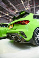 SOOQOO AUDI RS3 8YA Sportback 乾式碳纖維後保桿飾蓋